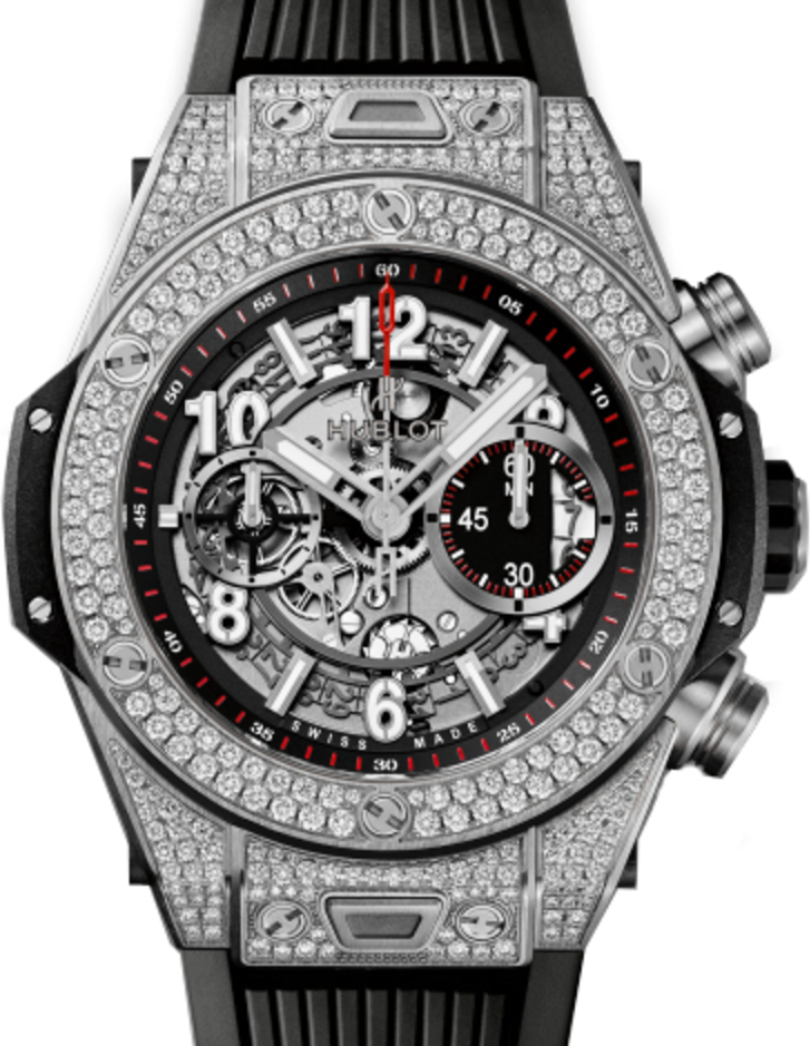 Hublot Big Bang Unico 411.NX.1170.RX.1704 Skeleton Arabic Diamond Set Case Titanium & Rubber 45mm BRAND NEW