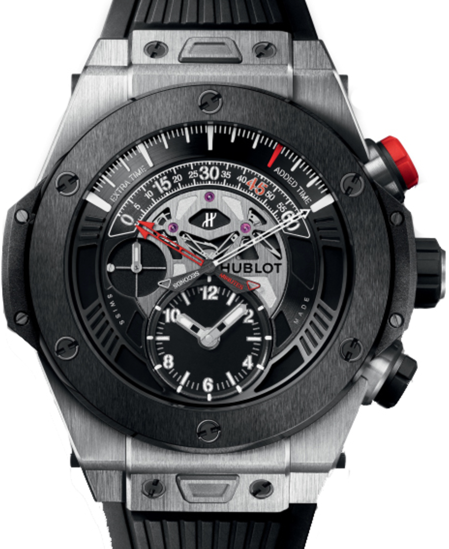 Hublot Big Bang Unico Bi-Retrograde Chronograph 413.NM.1127.RX Black Dial Black Ceramic Bezel & Titanium Case Rubber 45mm BRAND NEW