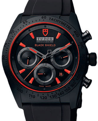 Tudor Fastrider Blackshield 42000CR Black Red Index Black Ceramic & Rubber Chronograph 42mm BRAND NEW
