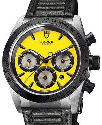 Tudor Fastrider Chronograph 42010N-Yellow Yellow Index Stainless Steel & Leather 42mm BRAND NEW