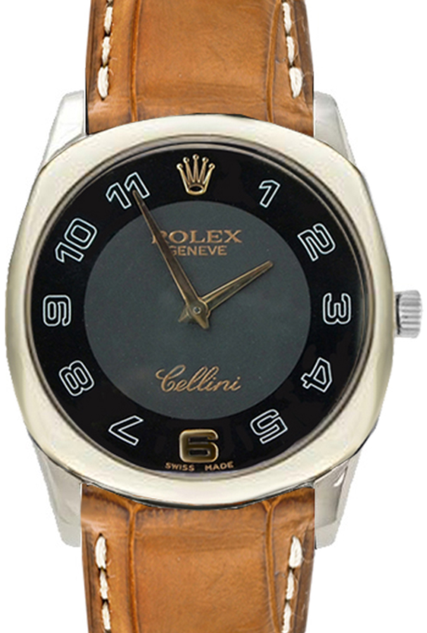 Rolex Cellini Danaos 33 mm 4233-9-BLACK-GOLD White Gold Black