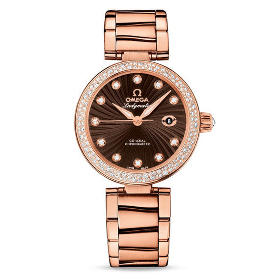 OMEGA 425.25.34.20.55.001 Ladymatic 34 mm Stainless Steel Red Gold BRAND NEW