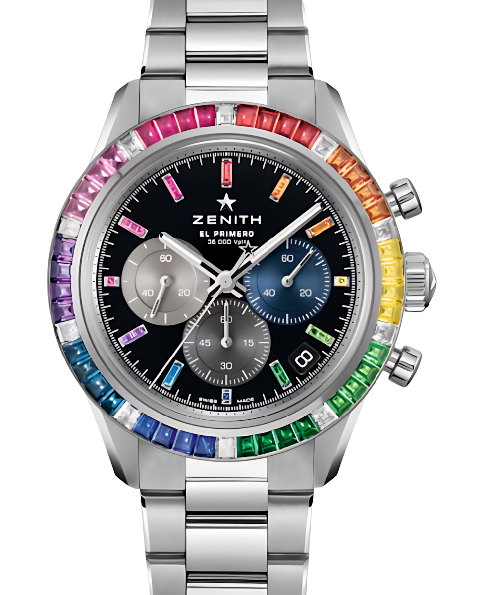Zenith Chronomaster Sport El Primero White Gold/Rainbow Sapphire Black Dial 45.3104.3600/21.M3100