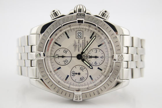 Breitling Chronomat Evolution A13356 Chronograph Stainless Steel Index BOX/PAPERS