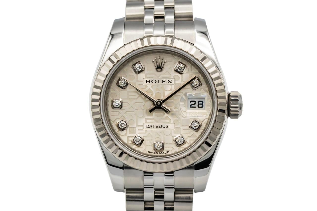 Rolex Lady-Datejust 26 179174-SLVJDO Silver Jubilee Diamond Fluted White Gold Stainless Steel Oyster - BRAND NEW