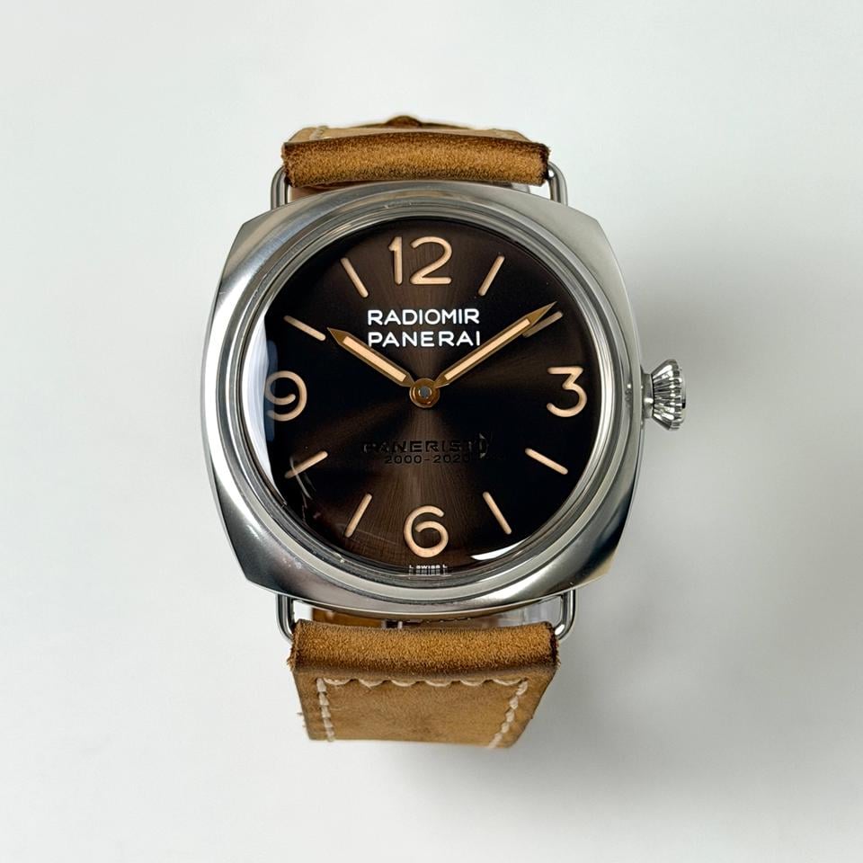 Panerai Radiomir Venti Steel 45mm Brown Dial Leather Strap PAM02020