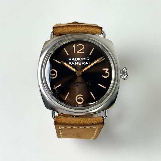 Panerai Radiomir Venti Steel 45mm Brown Dial Leather Strap PAM02020