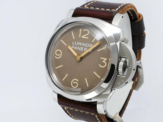 Panerai Luminor 1950 3 Days Acciaio Stainless Steel 47mm Brown Dial Leather Strap 3 Days PAM00663 - BRAND NEW