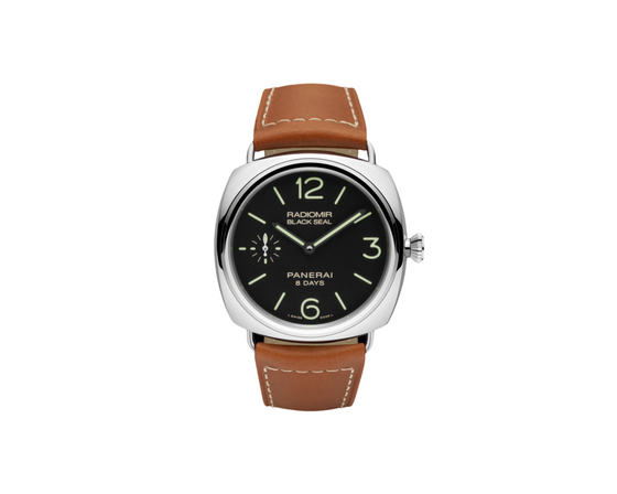 Panerai Radiomir Black Seal 8 Days Stainless Steel 45mm Black Dial Leather Strap PAM00609 - BRAND NEW
