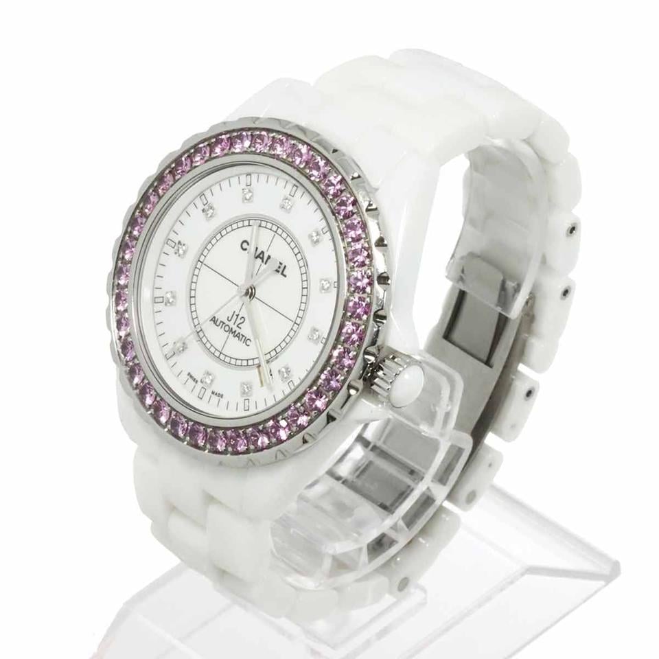 Chanel J12 H2011 42mm White Ceramic Pink Sapphire Diamond Automatic - BRAND NEW