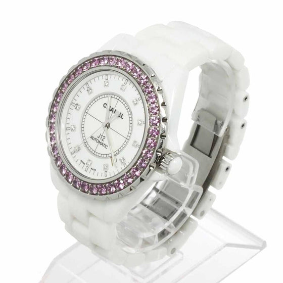 Chanel J12 H2011 42mm White Ceramic Pink Sapphire Diamond Automatic - BRAND NEW
