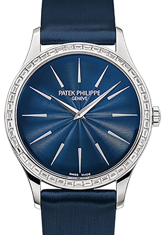 Patek Philippe Calatrava 33 mm 4897300G001 White Gold/Diamonds Blue
