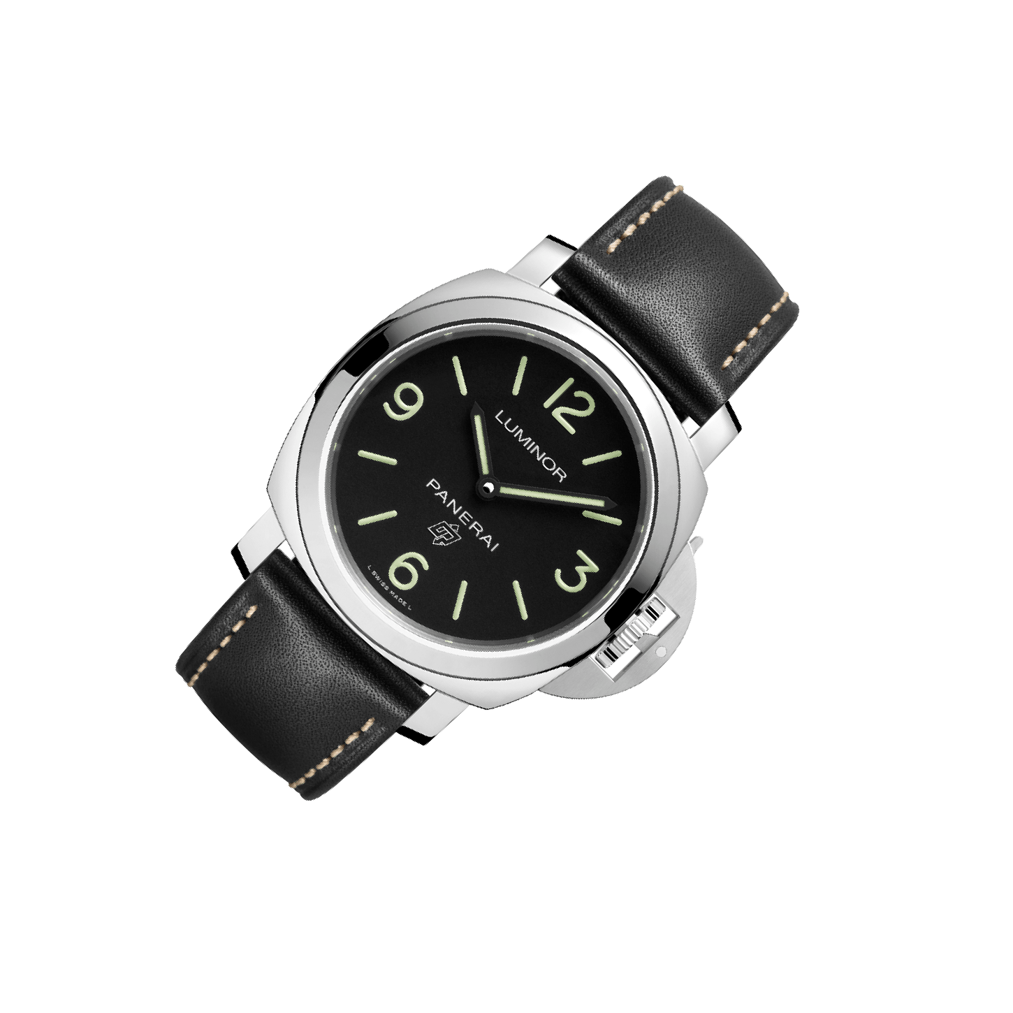 Panerai Luminor Base Logo Stainless Steel 44mm Black Dial Leather Strap PAM00773 - BRAND NEW