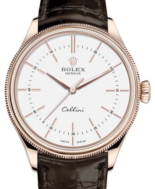 Rolex Cellini Time 39 mm 50505-0020 Rose Gold White