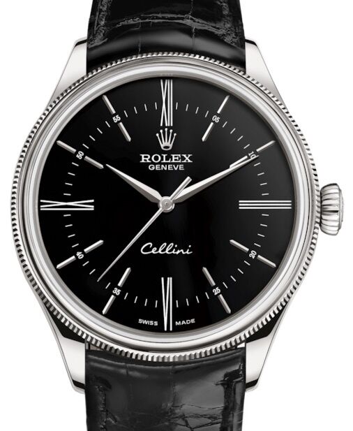 Rolex Cellini Time 39 mm 50509-0006 White Gold Black