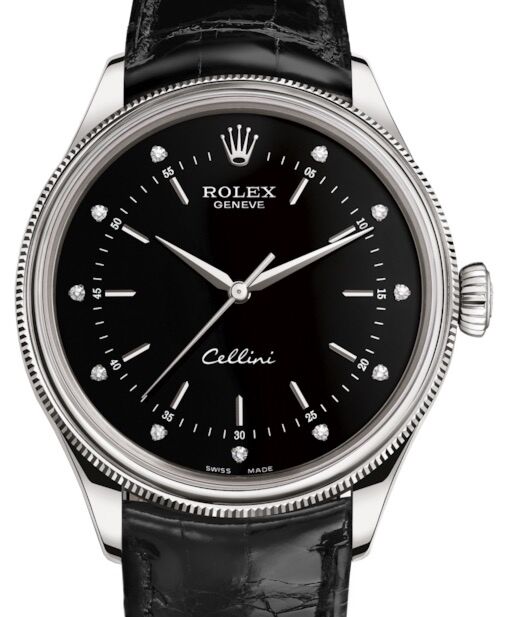 Rolex Cellini Time 39 mm 50509-0023 White Gold Black