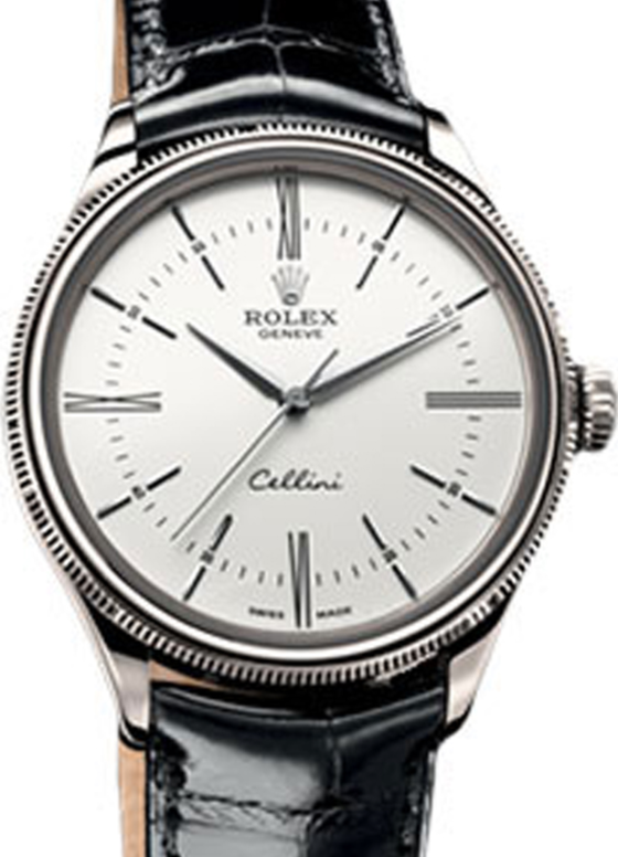 Rolex Cellini Time 39 mm 50509-WHT White Gold White