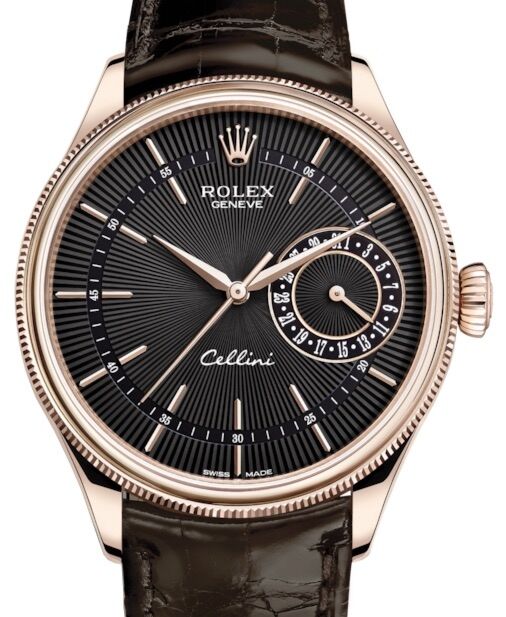 Rolex Cellini Date 39 mm 50515-0010 Rose Gold Black