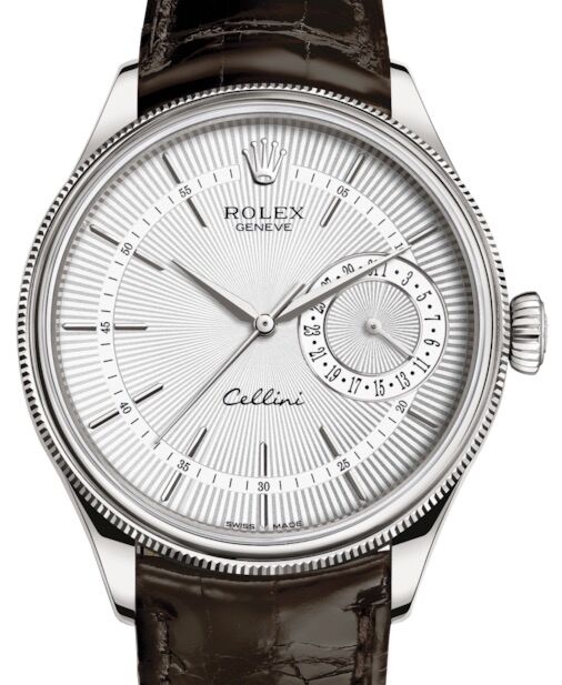 Rolex Cellini Date 39 mm 50519-0012 White Gold Silver