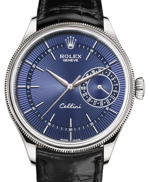 Rolex Cellini Date 39 mm 50519-0013 White Gold Blue