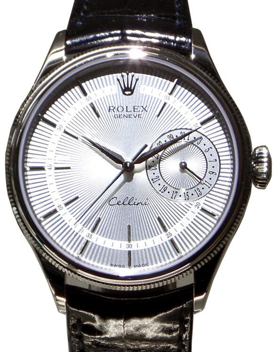 Rolex Cellini Date 39 mm 50519-SLV White Gold Silver