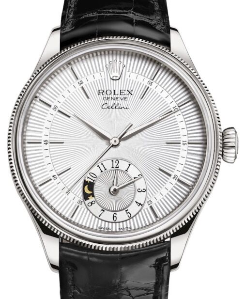 Rolex Cellini Dual Time 39 mm 50529-0006 White Gold Silver