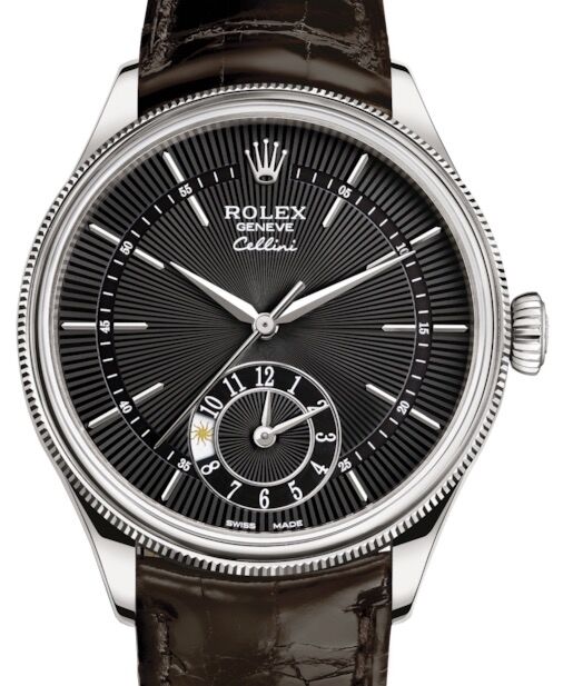 Rolex Cellini Dual Time 39 mm 50529-0007 White Gold Black