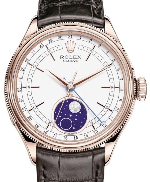 Rolex Cellini Moonphase 39 mm 50535WSB Rose Gold White