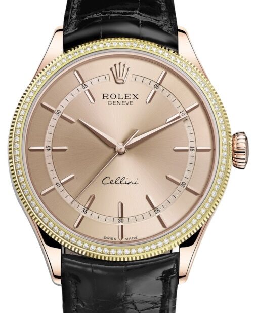 Rolex Cellini Time 39 mm 50605RBR-0015 Rose Gold/Diamonds Pink
