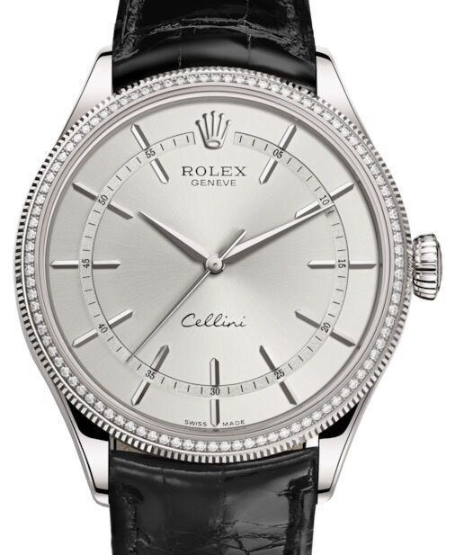 Rolex Cellini Time 39 mm 50609RBR-0008 White Gold/Diamonds Rhodium