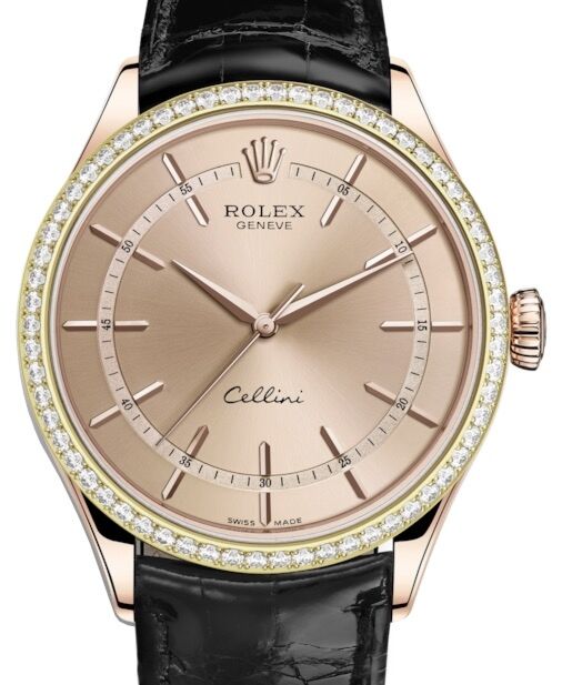Rolex Cellini Time 39 mm 50705RBR-0015 Rose Gold/Diamonds Pink