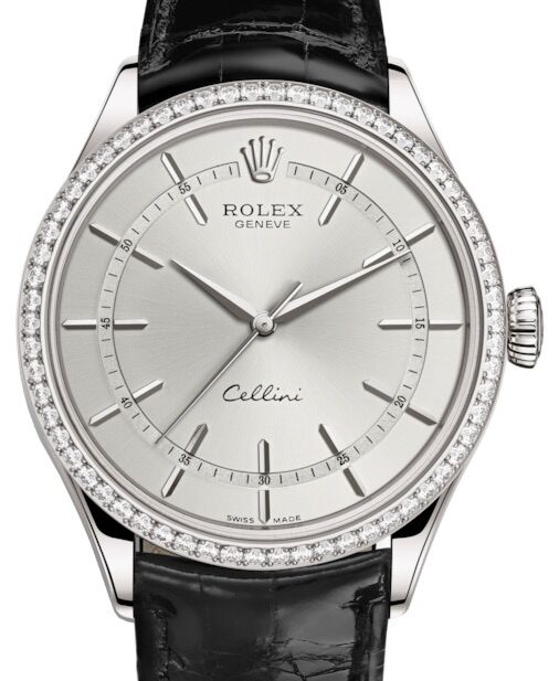 Rolex Cellini Time 39 mm 50709RBR-0010 White Gold/Diamonds Rhodium