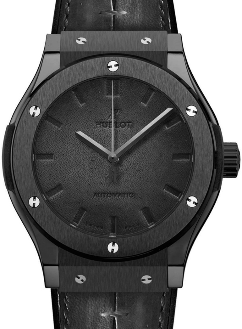 Hublot Classic Fusion 511.CM.0500.VR.BER16 Black Index Black Ceramic Case & Leather 45mm BRAND NEW