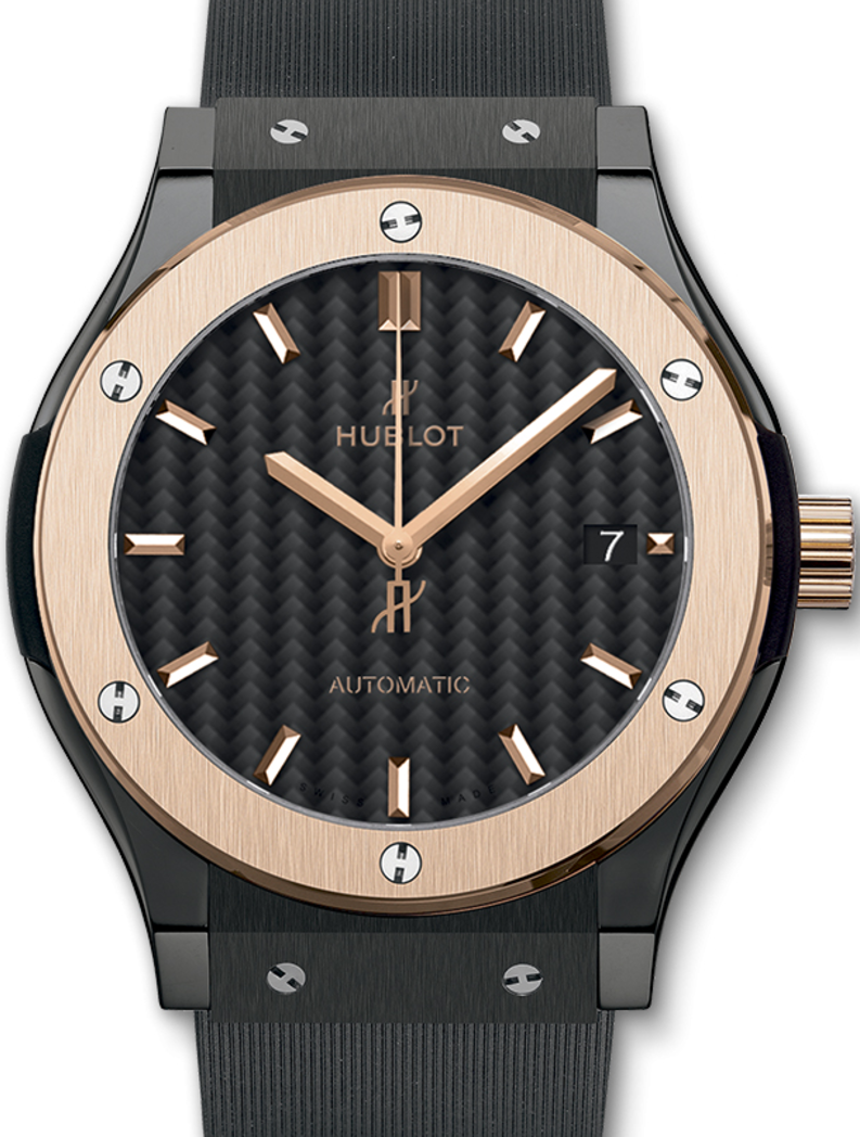 Hublot Classic Fusion 511.CO.1781.RX Carbon Fiber Index Fixed Rose Gold Bezel & Black Ceramic Rubber 45mm BRAND NEW