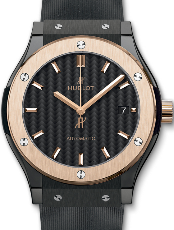 Hublot Classic Fusion 511.CO.1781.RX Carbon Fiber Index Fixed Rose Gold Bezel & Black Ceramic Rubber 45mm BRAND NEW