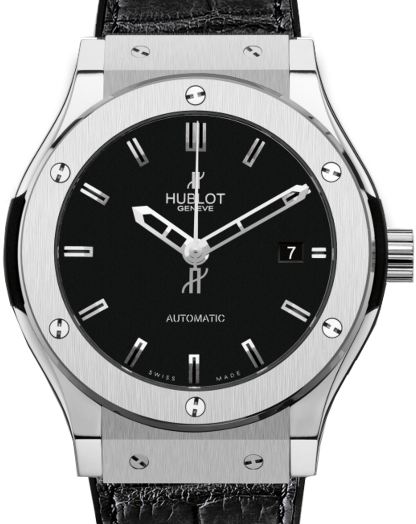 Hublot Classic Fusion 511.NX.1170.LR Black Index Titanium & Leather 45mm BRAND NEW
