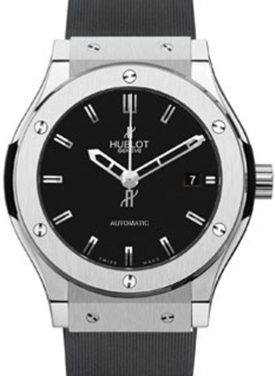 Hublot Classic Fusion 511.NX.1170.RX Black Index Titanium & Rubber 45mm BRAND NEW