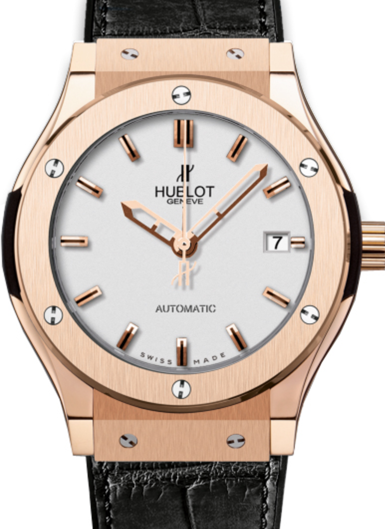 Hublot Classic Fusion 511.OX.2610.LR Silver Index Rose Gold & Leather 45mm BRAND NEW