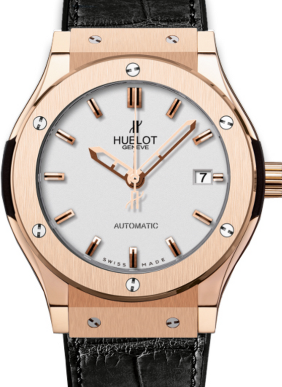 Hublot Classic Fusion 511.OX.2610.LR Silver Index Rose Gold & Leather 45mm BRAND NEW
