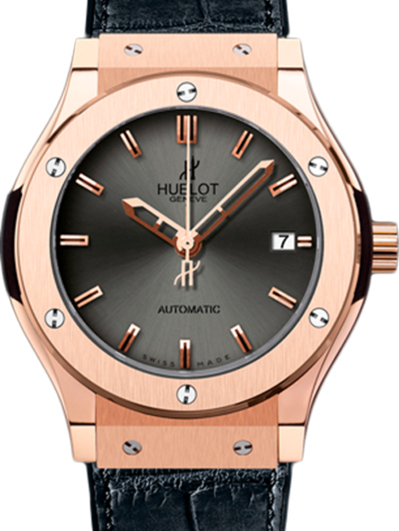 Hublot Classic Fusion 511.PX.7080.LR Silver Index Rose Gold & Leather 45mm BRAND NEW
