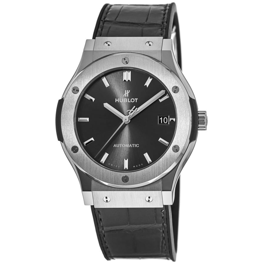 Hublot Classic Fusion 511.NX.2610.LR Silver Index Titanium & Leather 45mm BRAND NEW