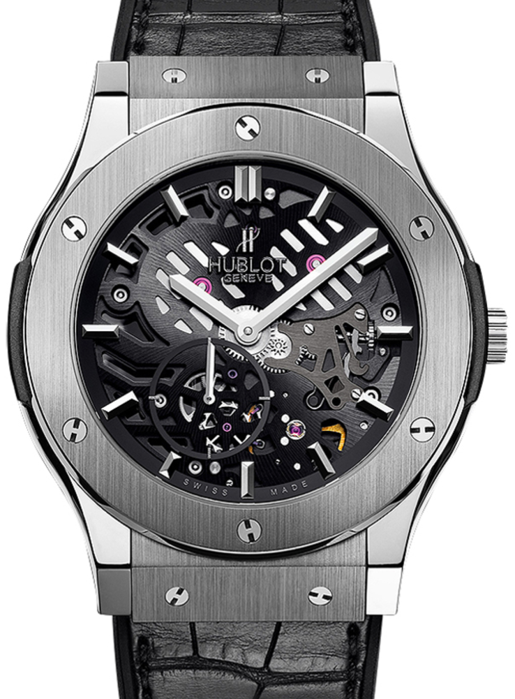Hublot Classic Fusion Classico 515.NX.0170.LR Skeleton Index Titanium & Leather 45mm BRAND NEW