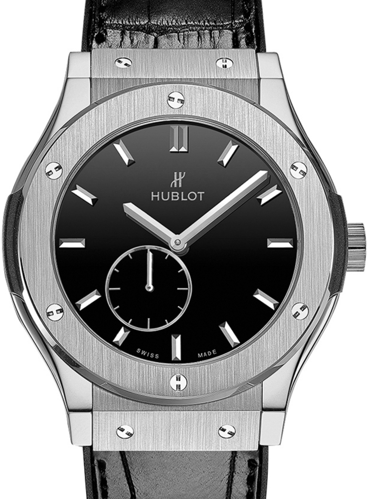 Hublot Classico Ultra-Thin 515.NX.1270.LR Black Index Titanium & Leather 45mm BRAND NEW