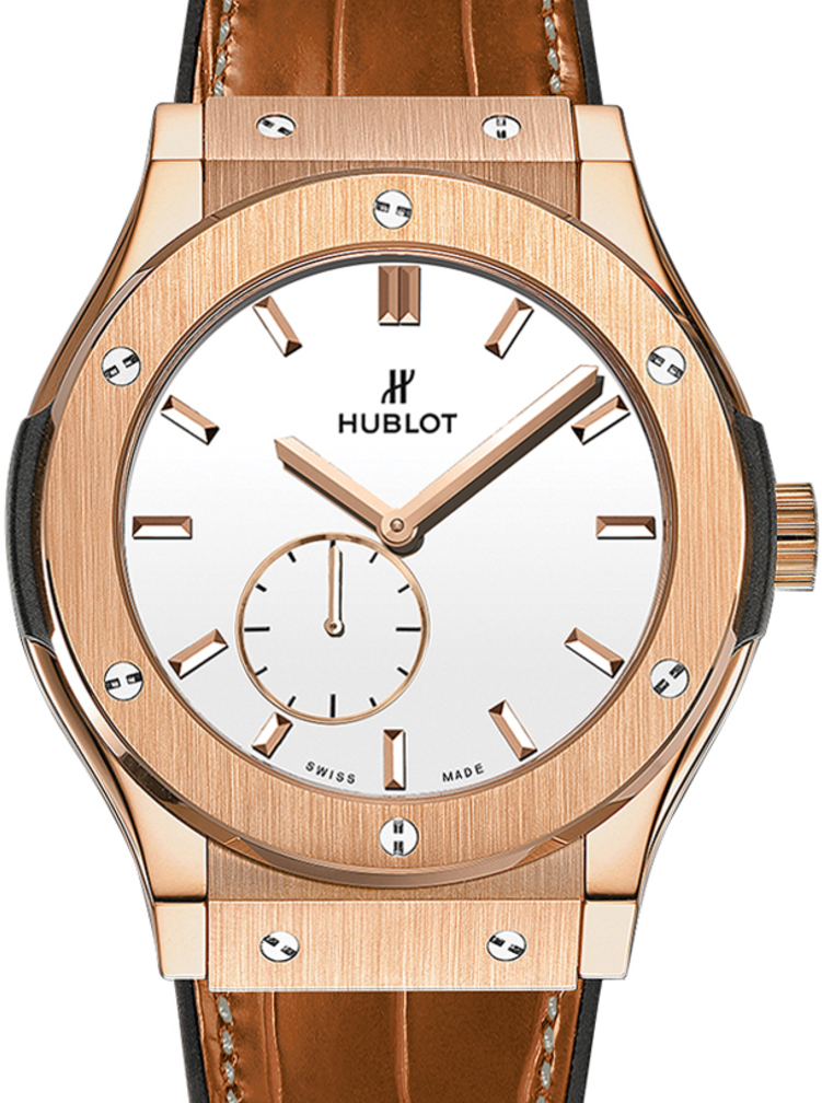 Hublot Classico Ultra-Thin 515.OX.2210.LR White Index Rose Gold & Leather 45mm BRAND NEW