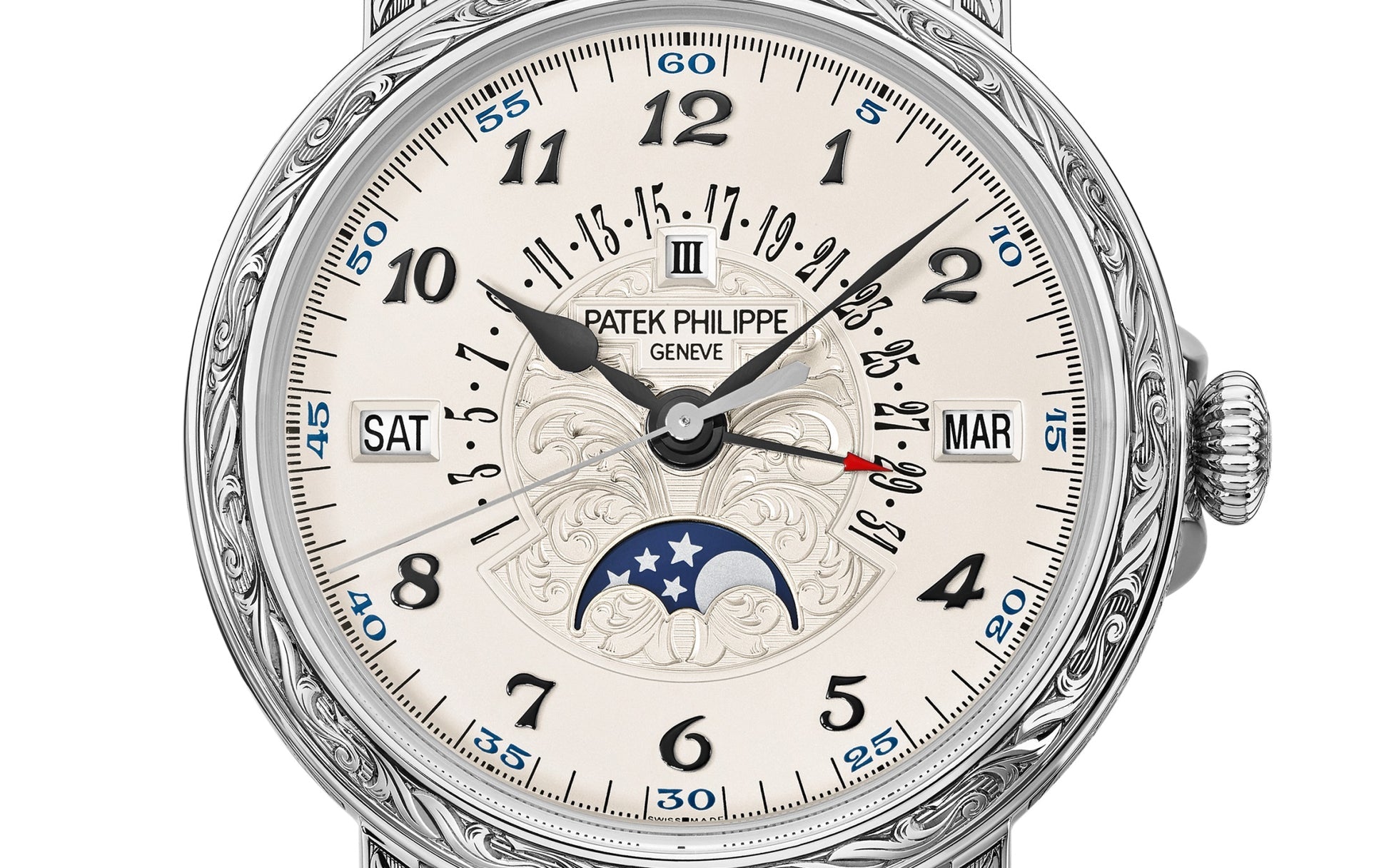 Patek Philippe Grand Complications 38 mm 5160-500G-001 White Gold Silver Opaline