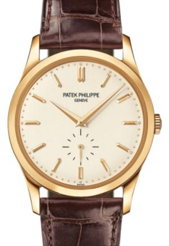 Patek Philippe Calatrava 37 mm 5196J-001 Yellow Gold Silver Opaline
