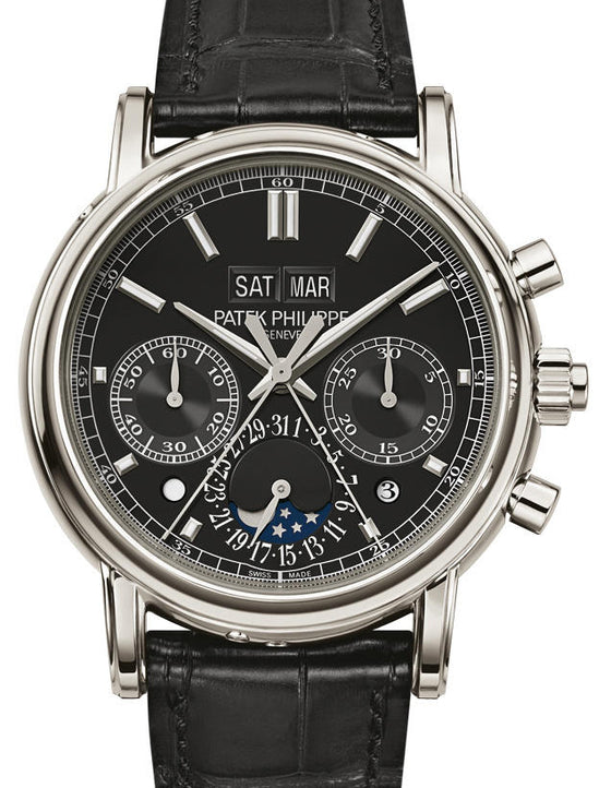 Patek Philippe Grand Complications Platinum Perpetual Calendar Split Second Black Dial 5204P-011