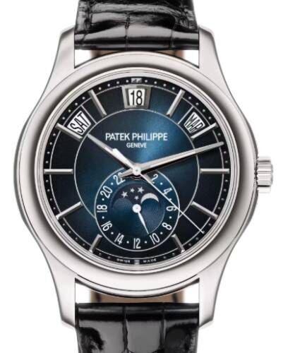 Patek Philippe Annual Calendar Moon phases 40 mm 5205G-013 White Gold Blue
