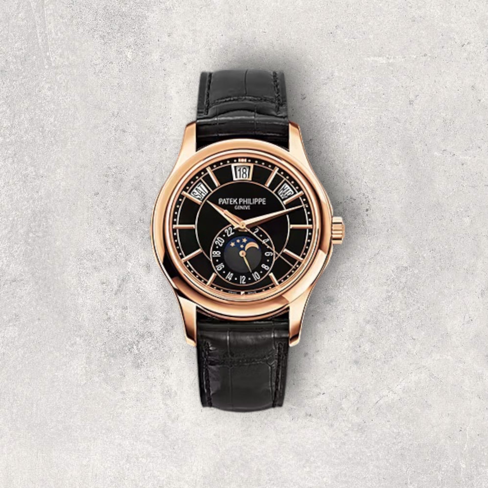 Patek Philippe Complications 5205R-010 Annual Calendar Rose Gold Black Dial