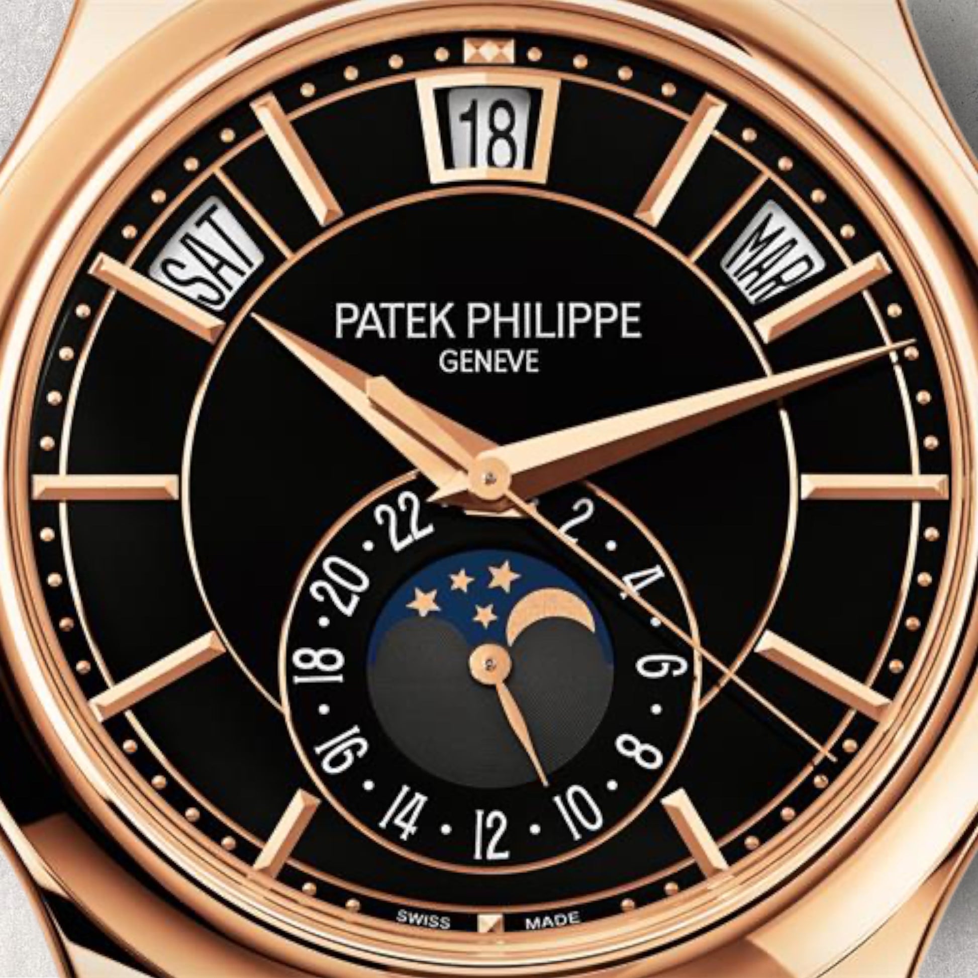 Patek Philippe Complications 5205R-010 Annual Calendar Rose Gold Black Dial